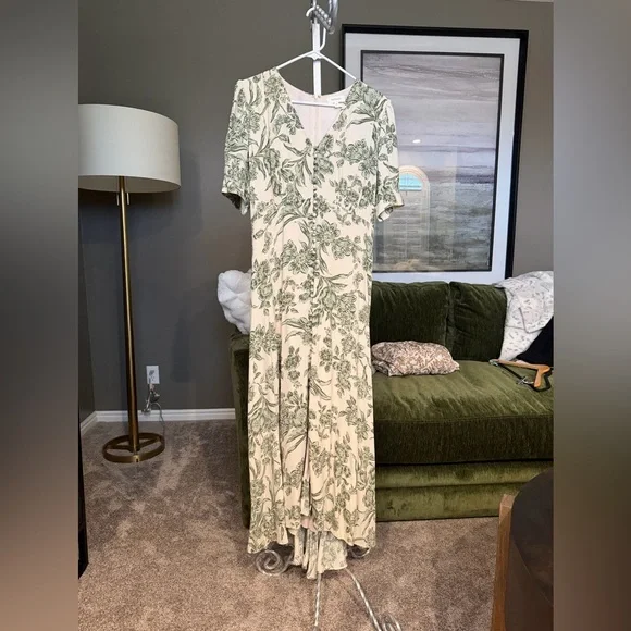 Bohme Green Floral Dress - Picture 1 of 6